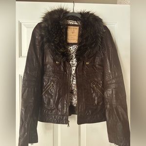 Guess fur collar jacket